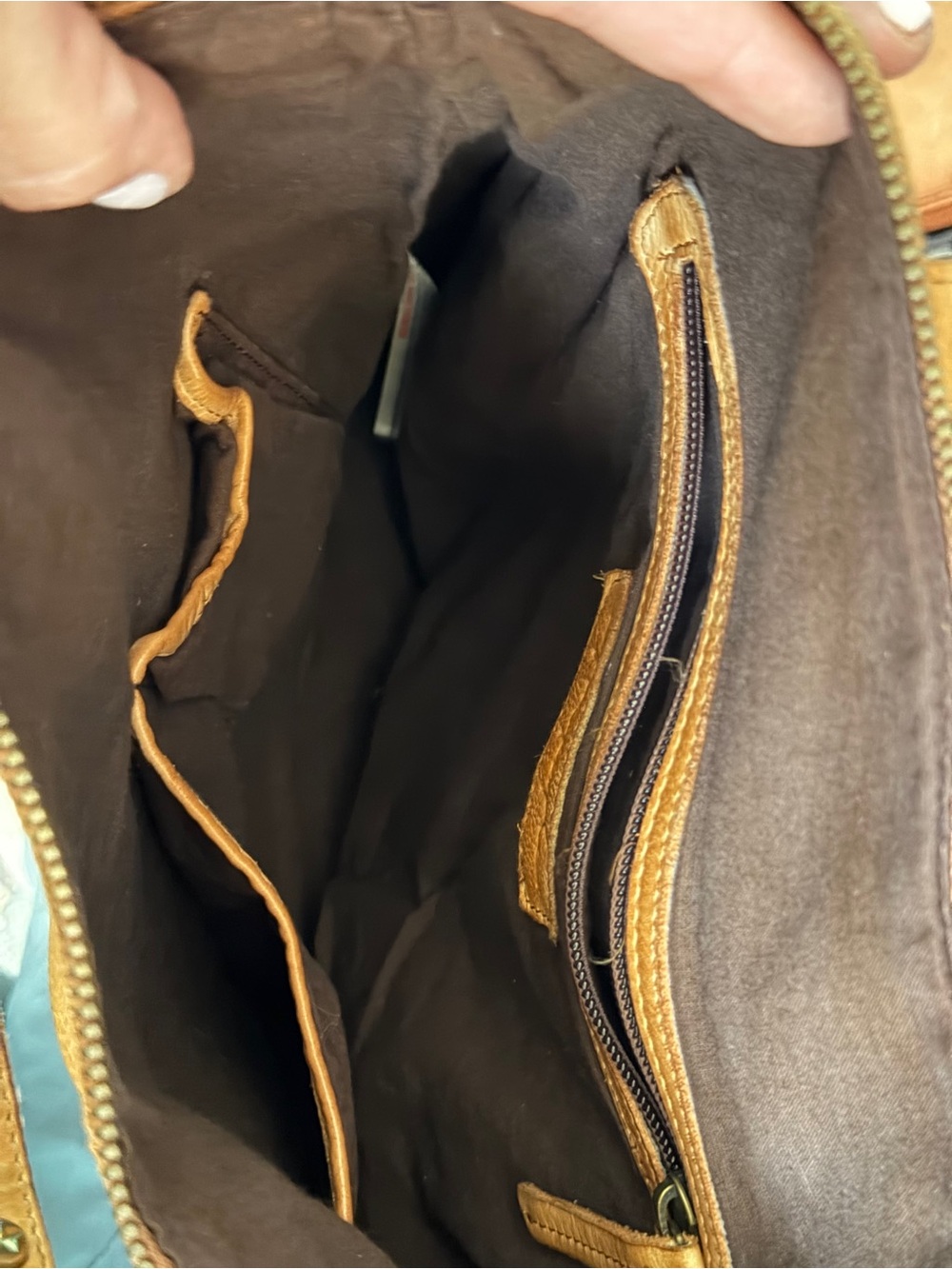 Free People FP Collection Ellie Leather Studded Backpack – Camel Tan Boho - Picture 13 of 15